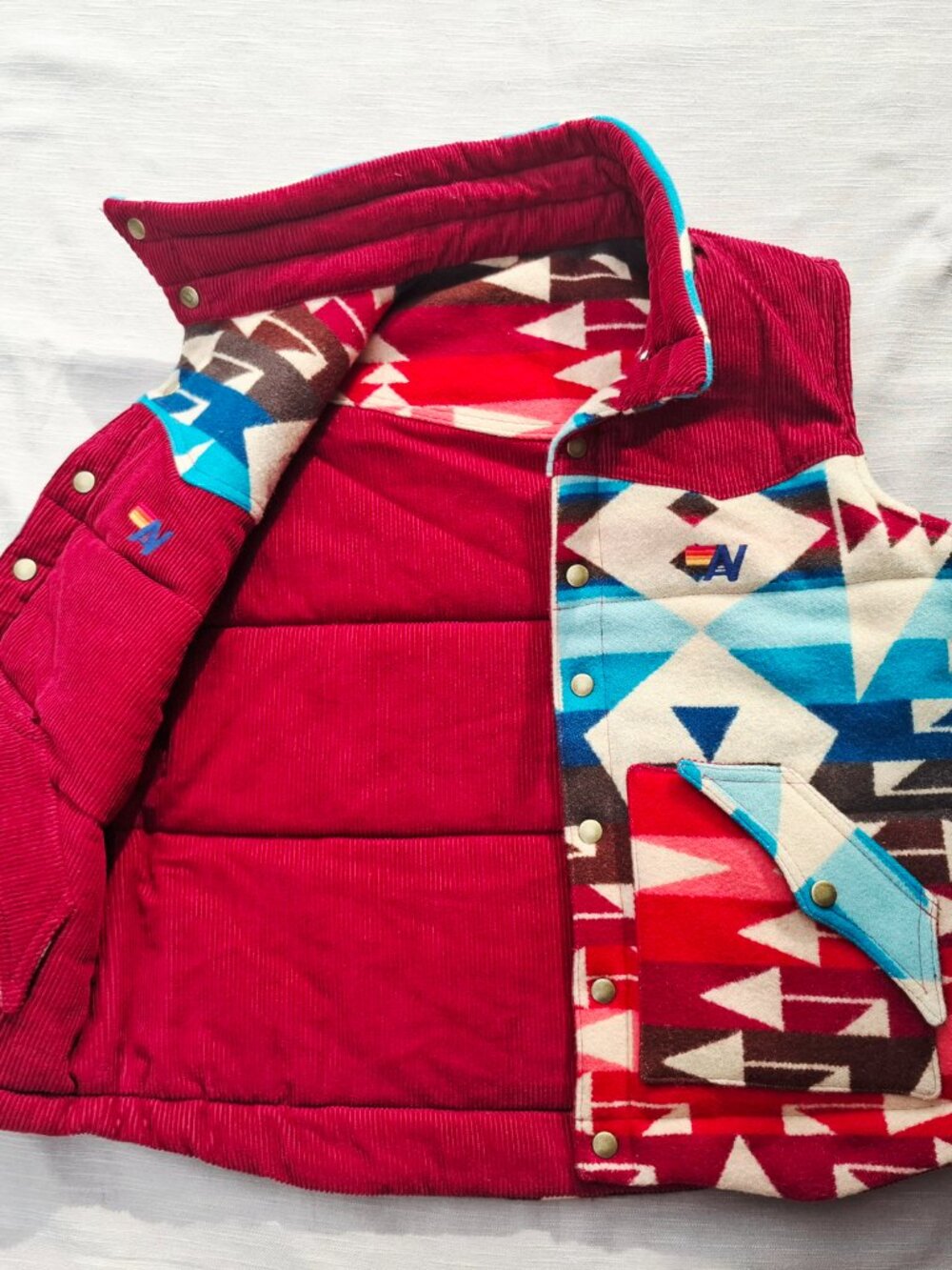 Aviator Nation × Pendelton Navajo Corduroy Wool Reversible Vest Unisex Size M* - Picture 6 of 15